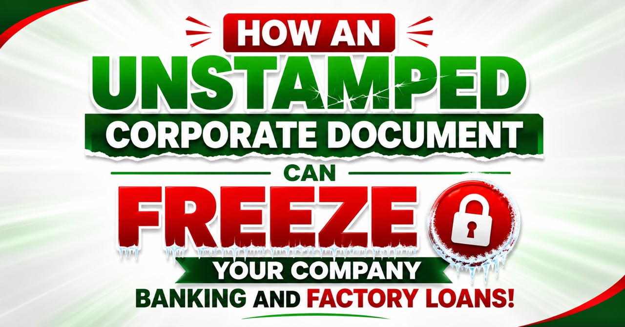 Unstamped Corporate Documents Could Freeze Your Company's Banking and Factory Loans