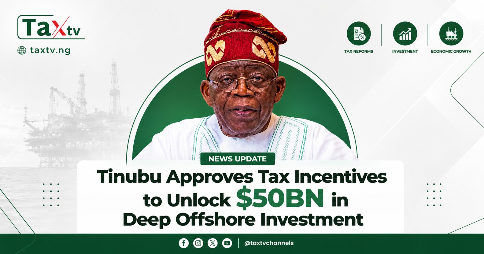 Tinubu Signs Tax Remission Order to Attract $50bn in Deep Offshore Oil Investment